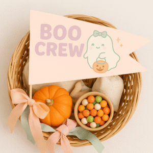 premium printable boo basket flags | 5 luxury halloween designs