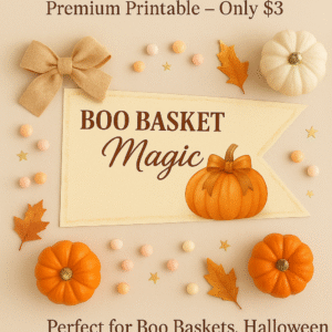 premium printable boo basket flags | 5 luxury halloween designs