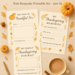 thanksgiving keepsake printable set for kids | thanksgiving kids crafts | thanksgiving kids activities | thanksgiving keepsake for kids