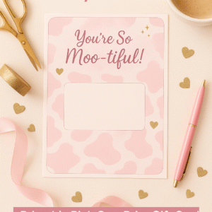 you’re so moo tiful! cowgirl gift card holder printable | pink cow print gift card holder | cute western aesthetic | instant download