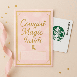 cowgirl magic inside gift card holder printable | pink cow print gift card holder | feminine cowgirl aesthetic | instant download | gift ideas