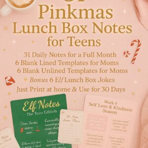 31 christmas lunch box notes for teen | pinkmas lunch box notes for teens | lunch box notes for teen girl | lunch box notes for daughter