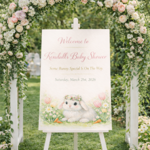 Party Printables some bunny special is on the way baby shower welcome sign | some bunny is on the way baby shower welcome board | bunny baby shower welcome sign | march baby shower welcome sign | spring baby shower welcome sign | girl baby shower welcome sign | bunny baby shower welcome sign for girl | girl baby shower welcome sign bunny